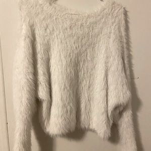White Jessica Simpson fur sweater